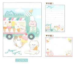Mogu Nyan Green Ice Cream Flyer Memo Pad