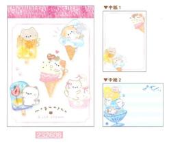 Mogu Nyan Pink Ice Cream Flyer Memo Pad
