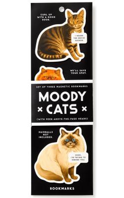 Moody Cats Magnetic Bookmark Set